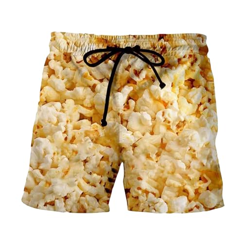 Bauzuoyo Badeshorts Herren Funny Food Shorts Beach Trunks Unisex Herren Badeshorts Damen Wurst Schweinebauch Fast Food Print Shorts Personalisierte Kleidung Cosplay Party Sommer Boardshorts
