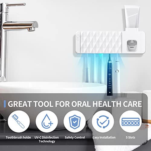 Ovas Hoo Toothbrush Holder Wall Mounted, Automatic Toothpaste Dispenser, Battery-Powered Multi-Functional Toothbrush Holder - Keep Your Mouth Clean And Hygienic #TOP5