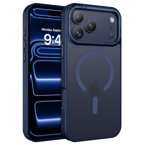 Image of BENTOBEN Magnetic for iPhone Pro Case [Compatible with Magsafe] Translucent Matte Pro Phone Case Slim Shockproof Women Men Girls Boys Protective Cover Cases for iPhone Pro 6.1 inch, Navy Blue