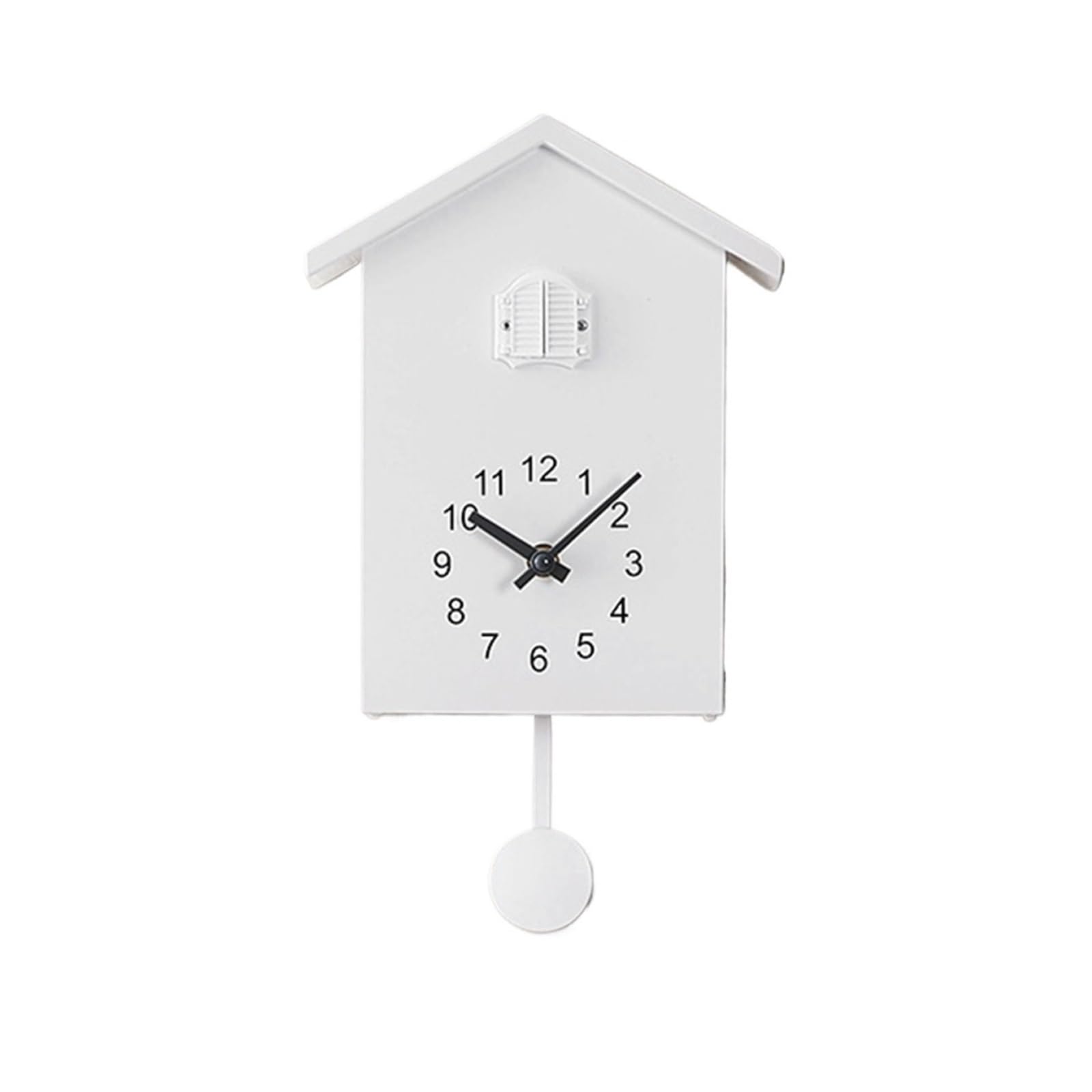 GOXQIT 1 Pcs 20x25cm Cuckoo Quartz Wall Clock Bird Home Living Room Hanging Watch Horologe Clocks Timer Office Decoration For Living Room(White)