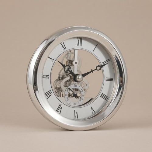 Cabezal reloj empotrado de metal plateado pulido con maquinaria de alta precisión para bricolaje 4