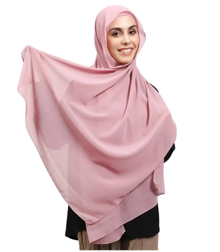 Instant Chiffon Hijab with Bulit-in Magnets Buckle for Women Muslim Hijab Shawl Headwrap with Undercap
