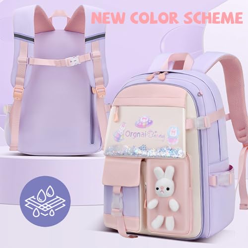 Sac a dos d'ecole etanche filles avec compartiments ergonomiques - 5