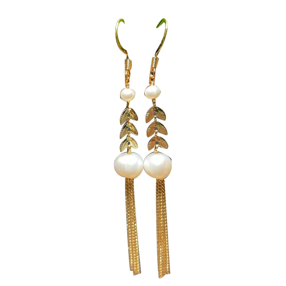 Pendientes de Borla de Hoja de Perla Joyería de Plata S925 para Mujer 6