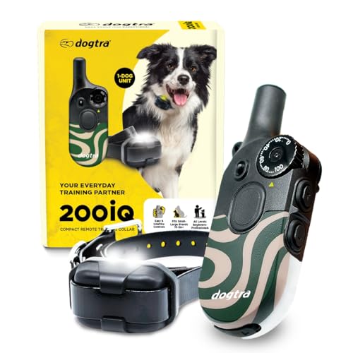 Image of Dogtra 200iQ Remote Training E Collar - 100 Levels, Tone, Vibration, 1 /2 Mile Range - Compact, Waterproof, One-Handed Control for Dogs 10 lbs+ - Lightweight Design for Daily Training - Cafe Swirl