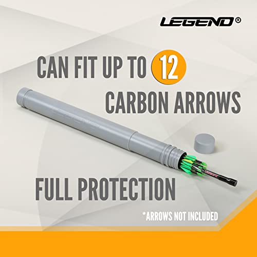 Legend Arrow Tube Case - Adjustable Arrow Holder For Hunting, Target Shooting - Adjustable & Extendable By Design - Protective Eva Foam Arrow Separators Included Archery Storage For 12 Carbon Arrows #TOP2