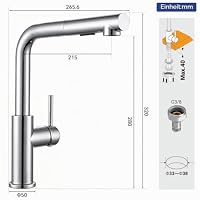 Sofetiy Wasserhahn Küche Chrom, Hochdruck Küchenarmatur Ausziehbar – Ansicht 6