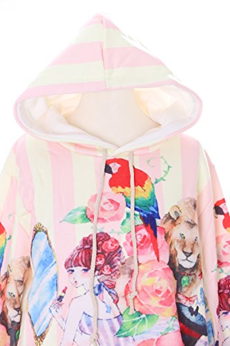 Princesse lion pastel Pull à capuche rose au style Goth