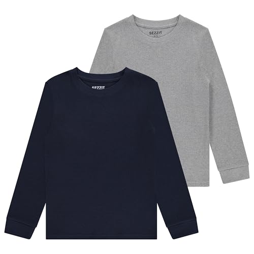 Boys' 2-Pack Long Sleeve Thermal Shirts – Warm & Breathable Tops for School and Play, Sizes 4-18