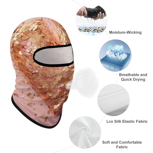 Balaclava para Hombres y Mujeres con Brillo de Lentejuelas en Forma de Corazón, Máscara Facial Completa para Esquí y Ciclismo miniatura 3