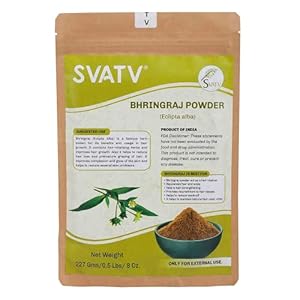 SVATV Natural Bhringraj Powder (Eclipta Alba) for Silky & Soft Hair Care | Promote Hair Growth | Increases Hair Thickness | Ayurvedic Hair Products – 227 Grams