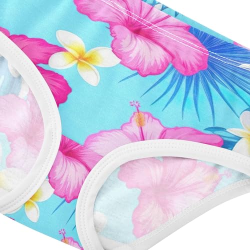 Toddlers Underwear Floral 2t Cotton Girl Panties Cute Flower Briefs Underpants Hibiscus Flowers Leaves Floral4