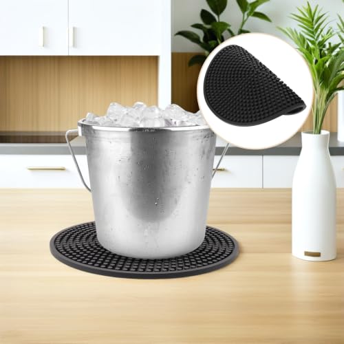 Tapete de Secado con Borde Elevado Resistente a Derrames de PVC Negro 8