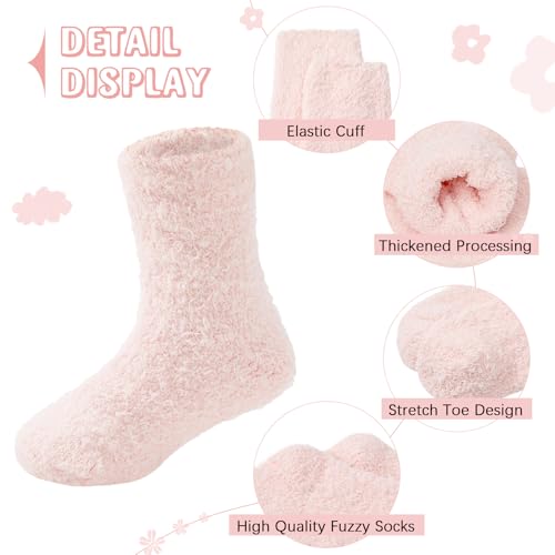 Durio 5 Pairs Kids Fuzzy Socks - Ultra Soft Warm Slipper Toddler Winter Socks, Cozy Fluffy Plush Crew Sock for Boys Girls2