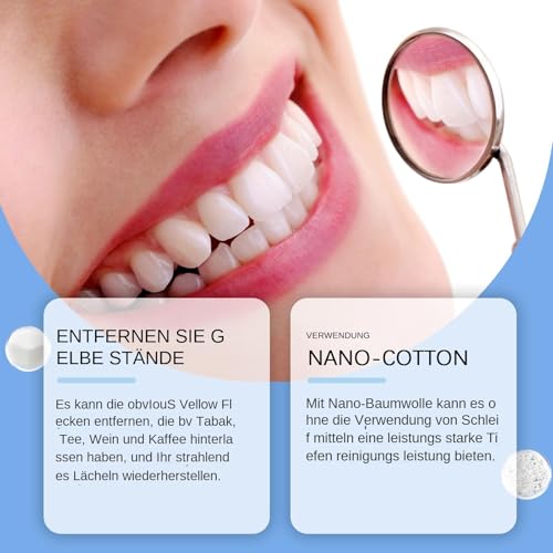 Kompakter Zahnreiniger – Zahnflecken-Reinigungsgerät, Zahnfleckenentfernungsstift | Effizienter Fleckenentferner, Radiergummi, Zahnradierer, Polierer, Zahnfleckenentferner, Zahnreinigungsschwämme für – Bild 4