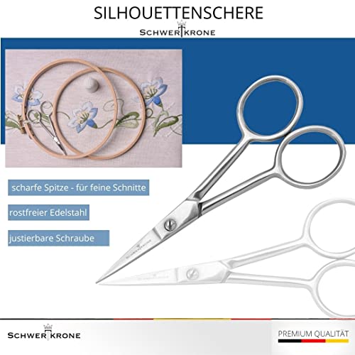 Silhouettenschere Schwertkrone Fadenschere und Stickschere