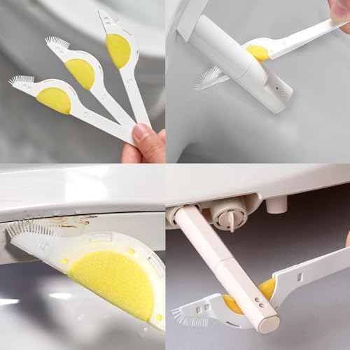 Image of 6 Pack Bidet Sprayer Cleaning Brush with Sponge Scrubber Bristles Smart Toilet Spraying Nozzle Brushes for Bidet Attachment Smart Bidet Toilet Seat Electronic Bidets Warm Water Air Dryer Tube