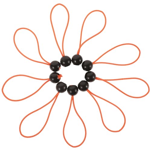 VANZACK 10 Piezas Cuerda Elastica Tensor de Tienda Hebilla de fijación de la Tienda de campaña Cable para Acampar al Aire Libre Cable Conveniente Cable de fijación Seda de látex Orange