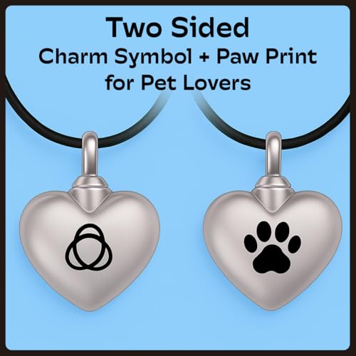 Aulterra Heart Shaped Pendant with Proprietary Rare Earth Minerals for Neutralizing Harmful Effects of EMF, Stylish Two-sided stainless steel, Charm & Paw Print, Black Nylon Cord Necklace3