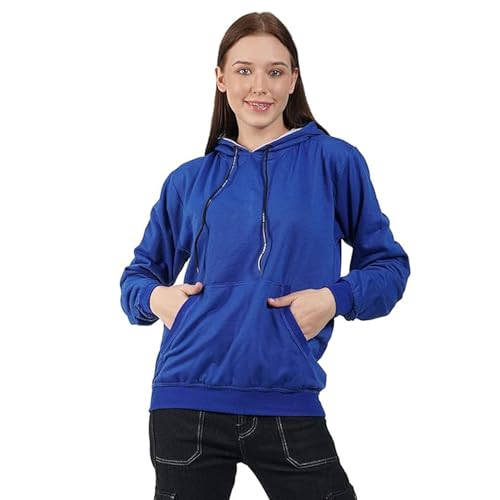 Image of Clotth Theory Women's Cotton Fleece Hooded Neck Sweatshirt | Hoodie Jacket with Kangaroo Pocket