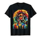 Dripping Black Womens Queen Afro African Melanin Juneteenth T-Shirt