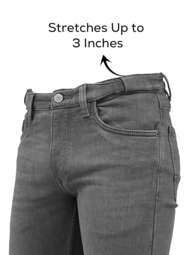 Image of Minus One Slim Fit Stretchable Mid Rise Jeans for Men | Mens Denim Cotton Pants | Stylish Ankle Length Jean