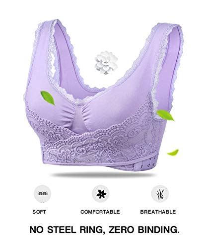 Sports Bras for Women Front Criss Cross Bras Side Buckle Lace Bras Wireless Seamless Bra 1/2Pack3