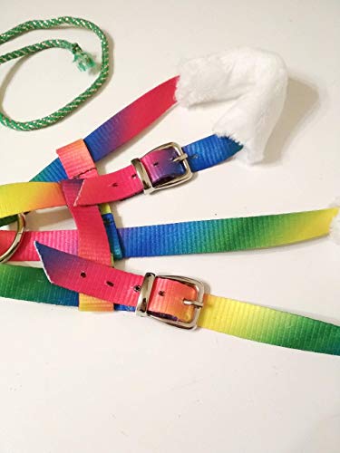 Rainbow hobby horse halter | Hobbyhorse accessories | Stick horse gift