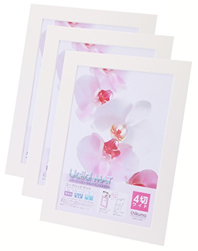 【まとめ買いセット】 Chikuma フォトフレーム Uclidマット ワイド4切 ホワイト 3枚セット 15870-7