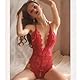 LEBENSFROH Sexy Dessous Damen Unterwäsche für Frau Outfit Frauen Lingerie Nachtwäsche Slip Ouvert Sehr Sexy Body Set Babydoll Teddy Bodysuit Tiefer V-Ausschnitt Halfter Erotische Negligee (XXXL, Rot)