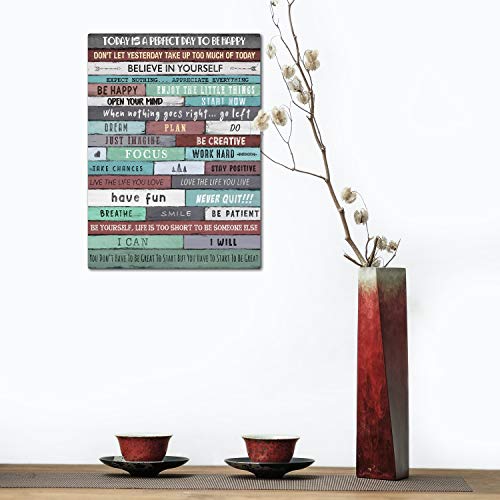 Istrion Inspirational Wall Art Framed Canvas 12 X 16 In (Turquoise) - Motivational Positive Quotes Rustic Wall Arts Decor For Home Office Bathroom Bedroom Kitchen Classroom Gym #TOP7