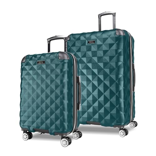 Image of Kenneth Cole REACTION Diamond Tower Collection Lightweight Hardside Expandable 8-Wheel Spinner Travel Luggage, Deep Teal, 2-Piece Set (20 inch & 28 inch)
