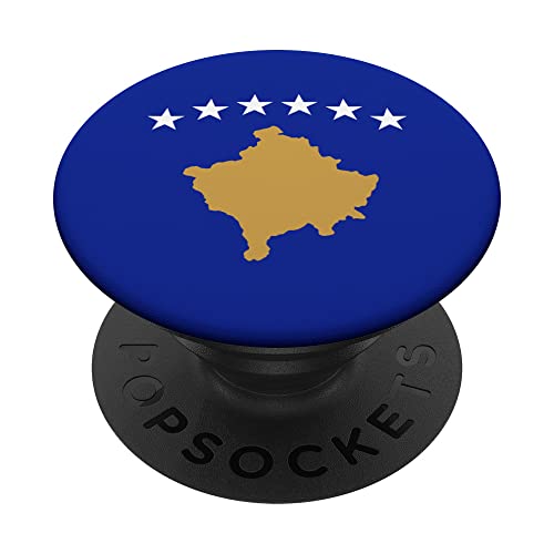 Kosovo Flag Albanian Balkan Kosovë Kosova Kosovan PopSockets Swappable PopGrip, Black