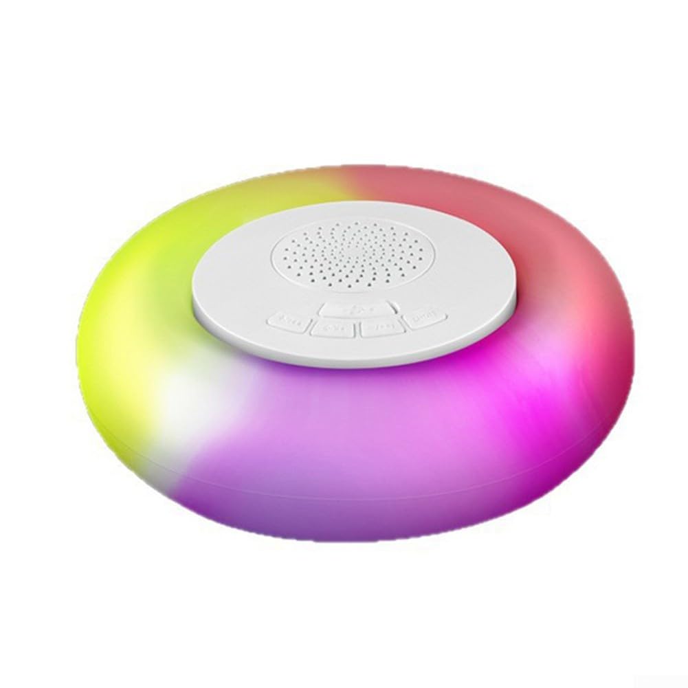 Altoparlante galleggiante portatile con luce LED vibrante per spettro e connessione senza soluzione di continuità, ideale per musica relax a bordo piscina ed eventi serali all'aperto, finitura bianca