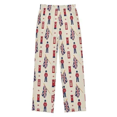 London Soldier Boys Long Pants Soft Trousers Elastic Waist Kids Lounge Bottoms with Pockets S-XL