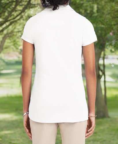 IZOD Women's Uniform Short Sleeve Polo Shirt, Button Closure, Moisture Wicking Performance Material & Fade Resistant3