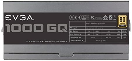 EVGA 1000 GQ, 80+ GOLD 1000W, Semi Modular, EVGA ECO Mode, 5 Year Warranty, Power Supply 210-GQ-1000-V1,Black - 5