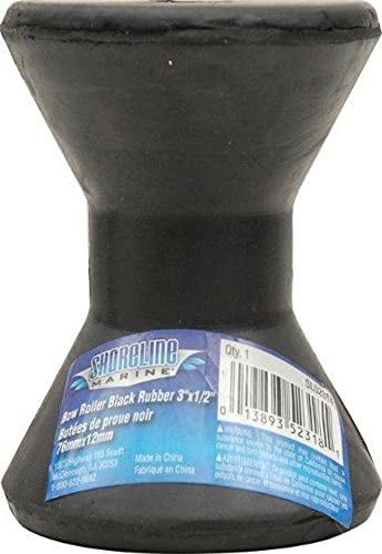 Shoreline Marine Bow Roller Rubber, 3 x 1/2-inch, Black