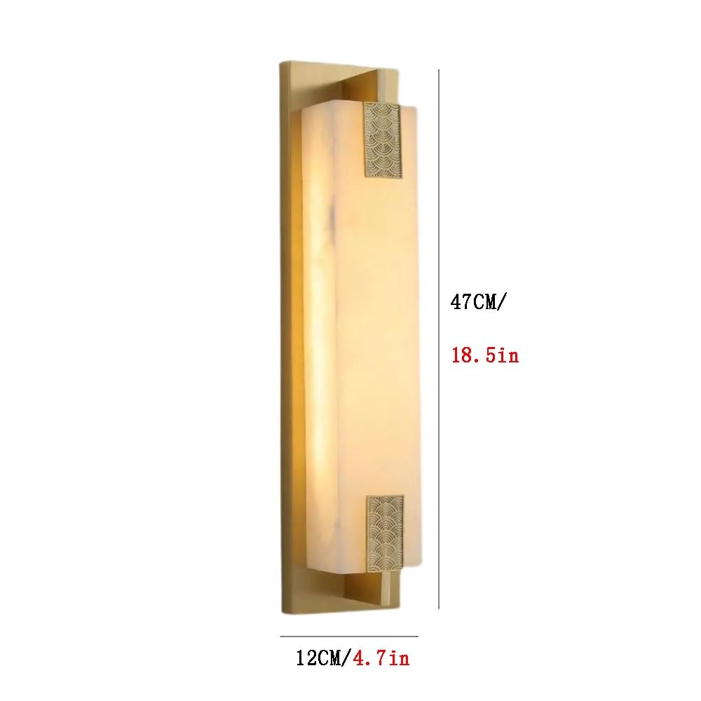 Lámpara de pared de mármol, aplique de pared de piedra natural, luces de pared doradas de alabastro, iluminación de montaje en pared for tocador con acabado de latón for sala de estar, dormitorio, bañ