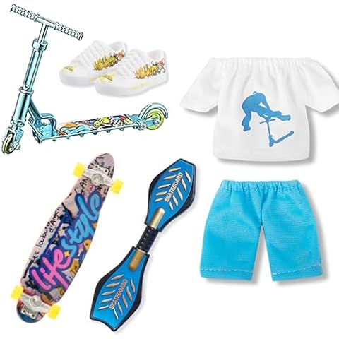 Mini Finger Toy Set with Skateboard and Scooter Cover