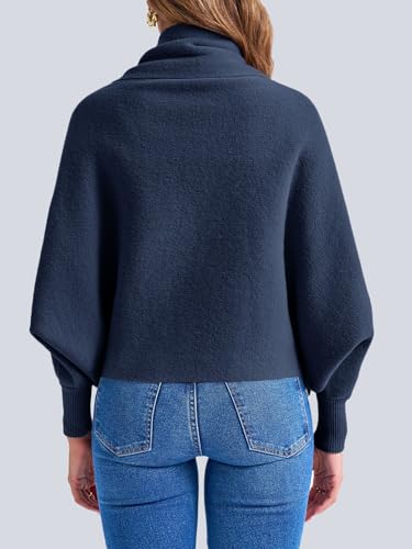 Image of Saodimallsu Womens Open Front Cardigan Batwing Long Sleeve Shawl Chunky Knit Loose Fall Poncho Sweater Coats