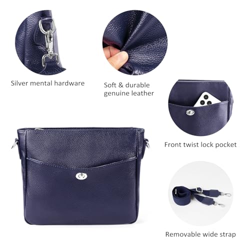 befen Genuine Leather Crossbody Bags for Women, Women's Shoulder Purse Hobo Handbags with Adjustable Wide Strap3