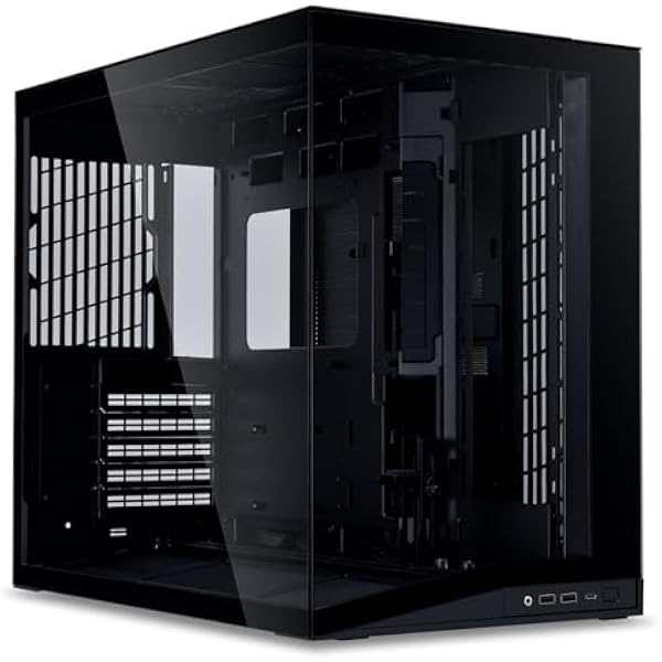 Lian Li O11 Dynamic Mini V2 obudowa PC czarna kompaktowa obudowa ATX Midi Tower z dwukomorową konstrukcją szkłem hartowanym i modułową konstrukcją