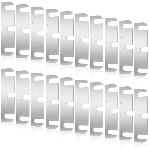 MorningRo 20 Pcs Hardware Door Hinge Shims Stainless Steel Metal Coated Finish Door Hinge Shim for Repair Kit (3.5 Inch,Silver)