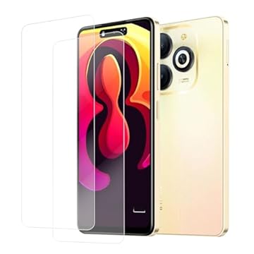 OAGELIM [Pacote com 2] Protetores de tela compatíveis com Infinix Smart 8 HD, grau militar à prova de estilhaçamento e película de vidro temperado HD de dureza 9H para Infinix Smart 8 HD (6,6