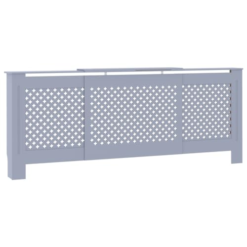 Cubierta para radiador de 205 cm en madera gris para salones amplios 4