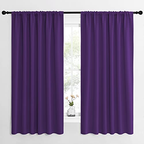 NICETOWN Living Room Curtains for Window - Energy Efficient & Noise Reducing Thermal Insulated Rod Pocket Blackout Drapes/Draperies for Living Room (R