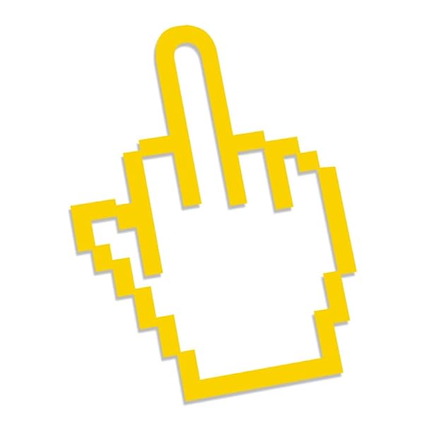 Decus Kursor myszy Middlefinger XL 0274 (żółty) // Naklejka OEM JDM styl winyl transfer