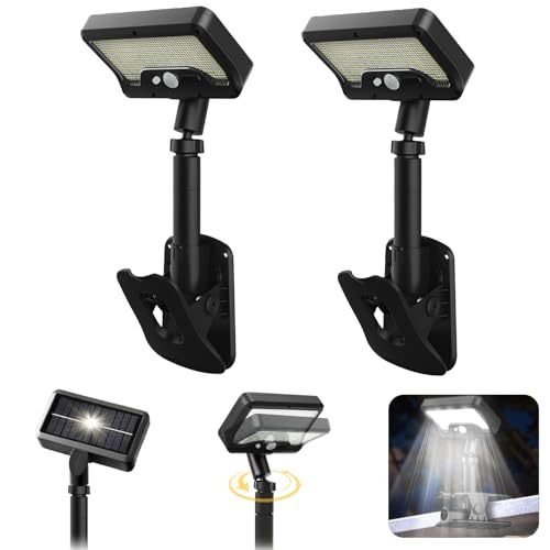 Vividorad 2pcs 人感センサー ソーラーライト 屋外1台4役 IP65防水 昼光色 92LED 1500mAh【最大12時間連続照明可能】クリップ式 ソーラー 人感センサーライト 360度調整ランプ 3つ知能モード 600ルーメン超高輝度 自動点灯消灯 ベランダ 玄関 駐車場 ガーデン 柵 庭 廊下 地震 津波 停電/防災/台風/雪の日/雨の日対策