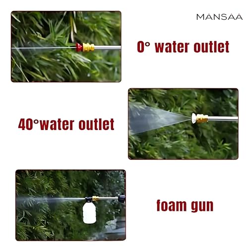 Image of MANSAA Car Washer High Pressure Gun, 48V 12000mAh Cordless Pressure Washer, Portable High Pressure Water Gun for Car Wash, Bike Washing Jet Spray Gun Machine, Adjustable Nozzle -Without Box (Black)